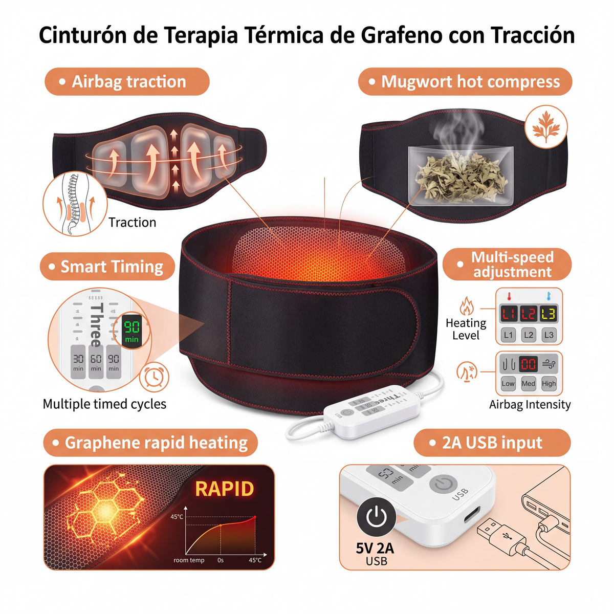 Cordless Heat Therapy Waist Wrap